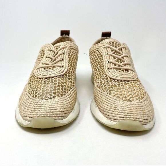 SAM Edelman Delma Ribbed Lace Up Sneakers in Natural Size 8/ 38 - Picture 8 of 13